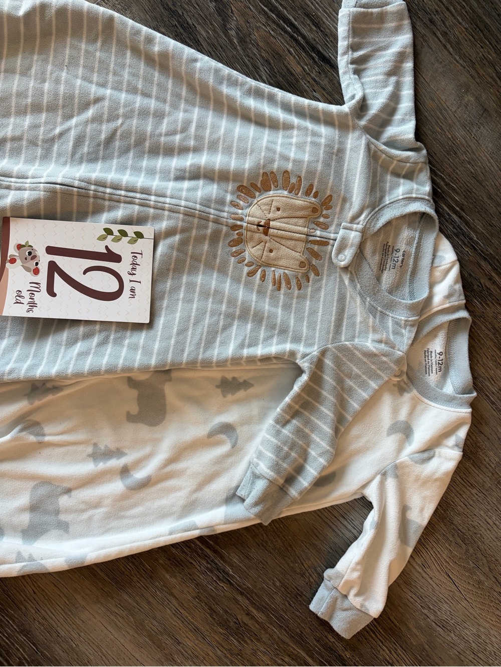Carter's Gray & Cream Lion Stripe Sleep sack - 2 Pack